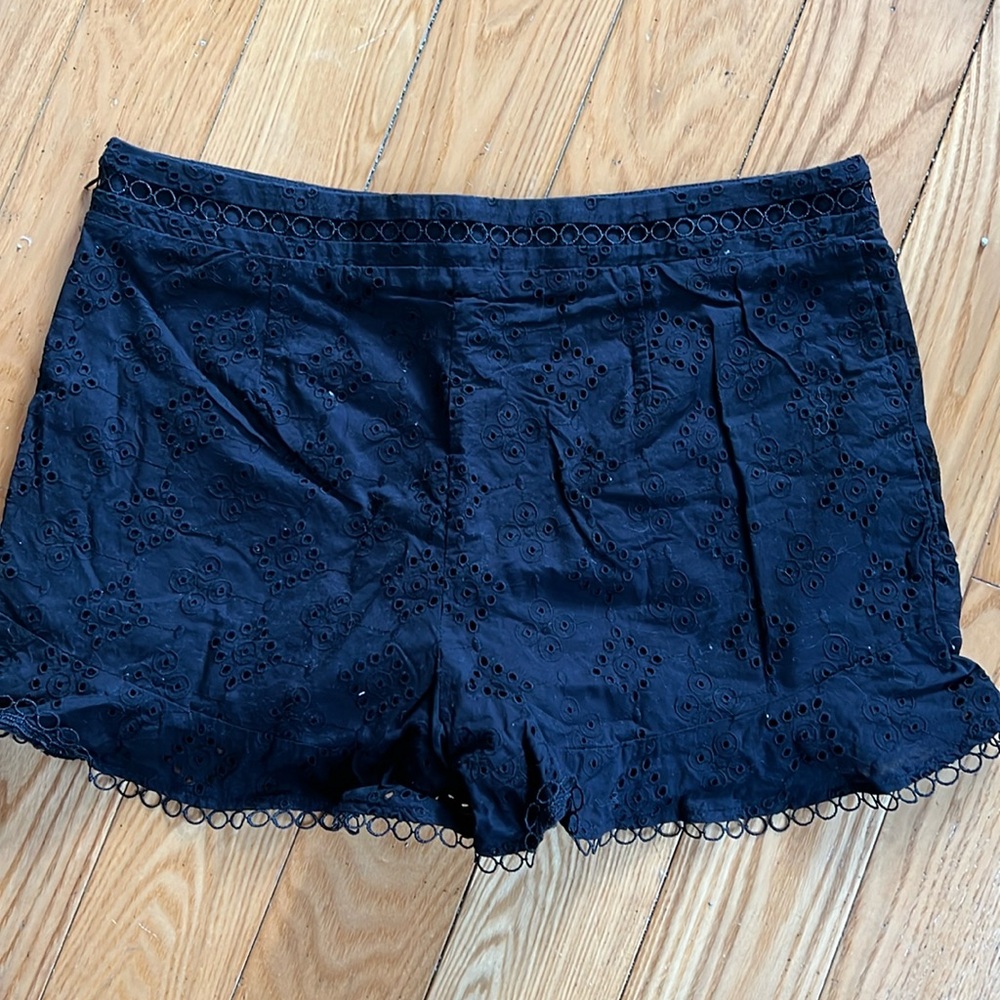 Loft Black Eyelet lace Shorts
